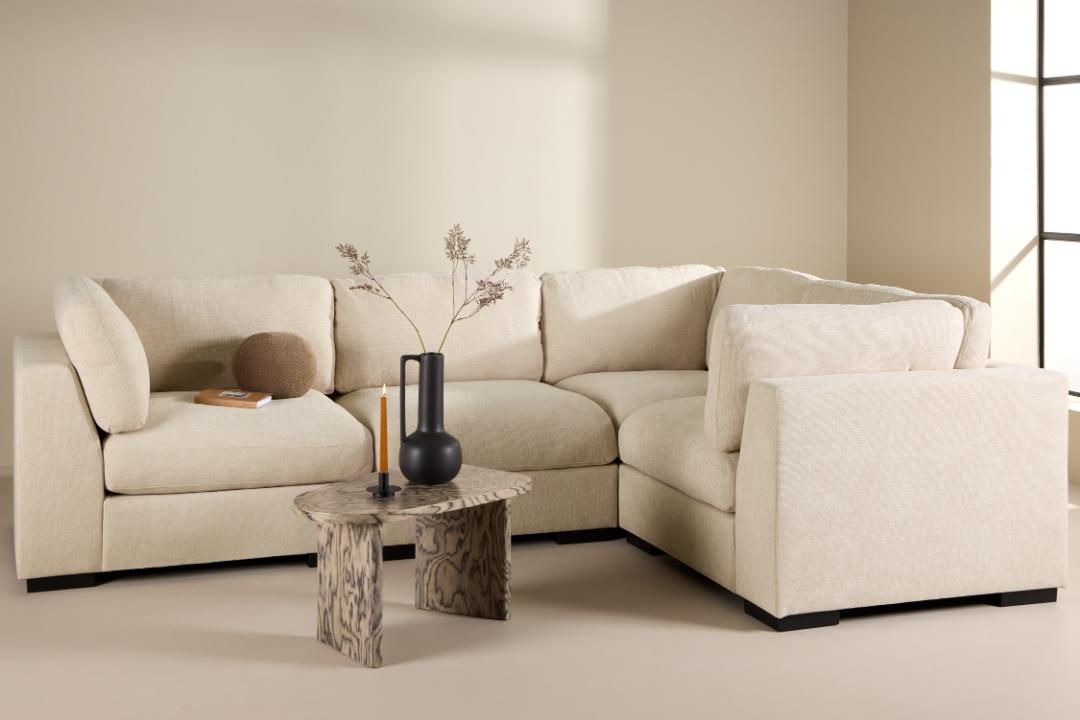 Torino hjørnesofa 298 x 86 cm i beige