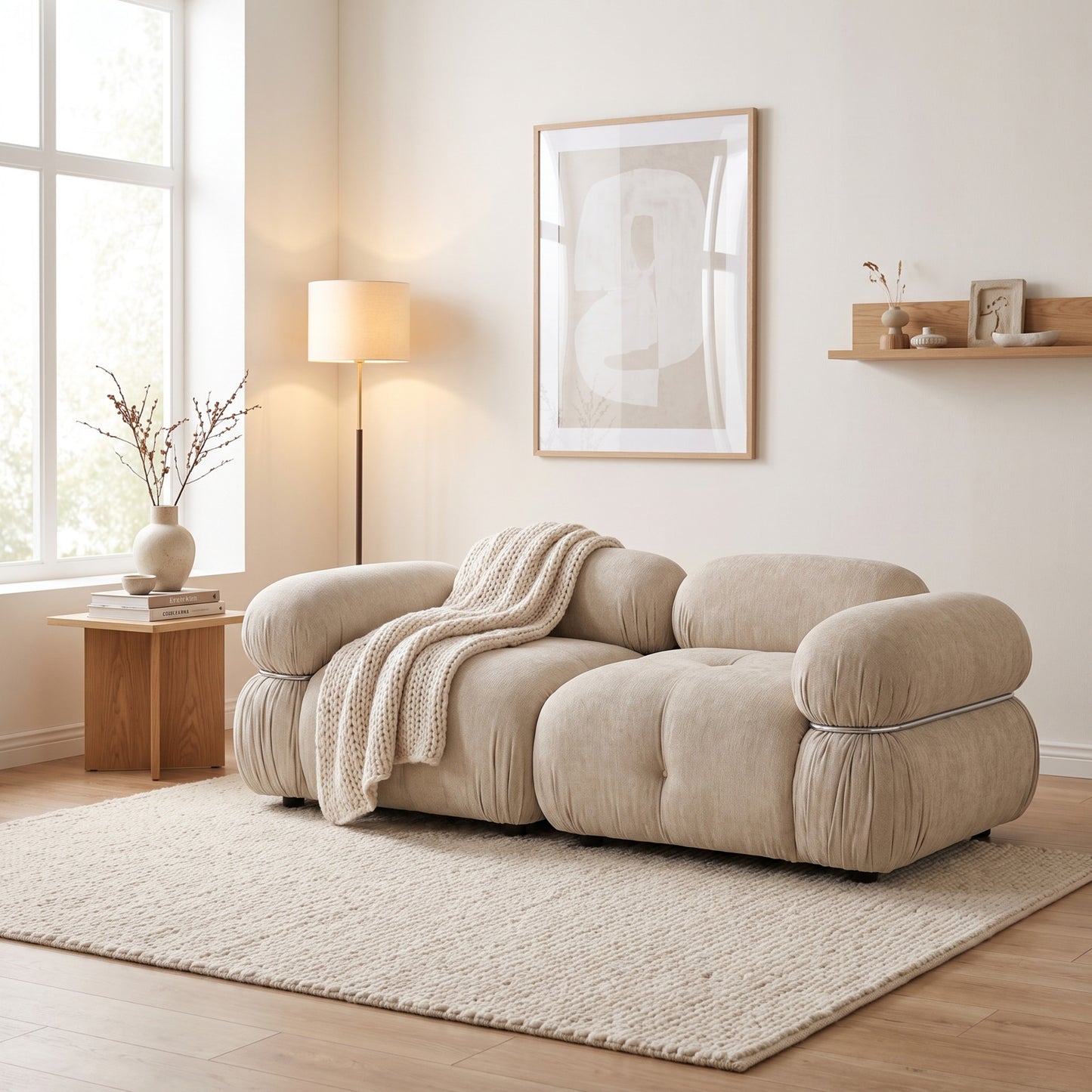 Stockholm 2-personers sofa 190 x 70 cm i beige
