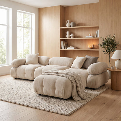 Stockholm hjørnesofa 285 x 70 cm i beige