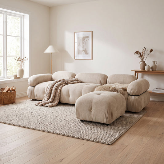 Stockholm hjørnesofa 285 x 70 cm i beige