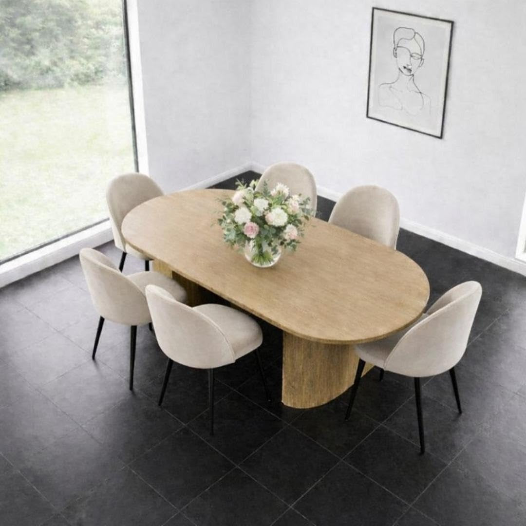 Rom spisebordssæt 100 x 210 cm og 6 stole