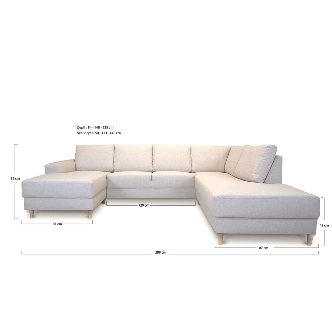Toronto sofa højrevendt 288 x 82 cm