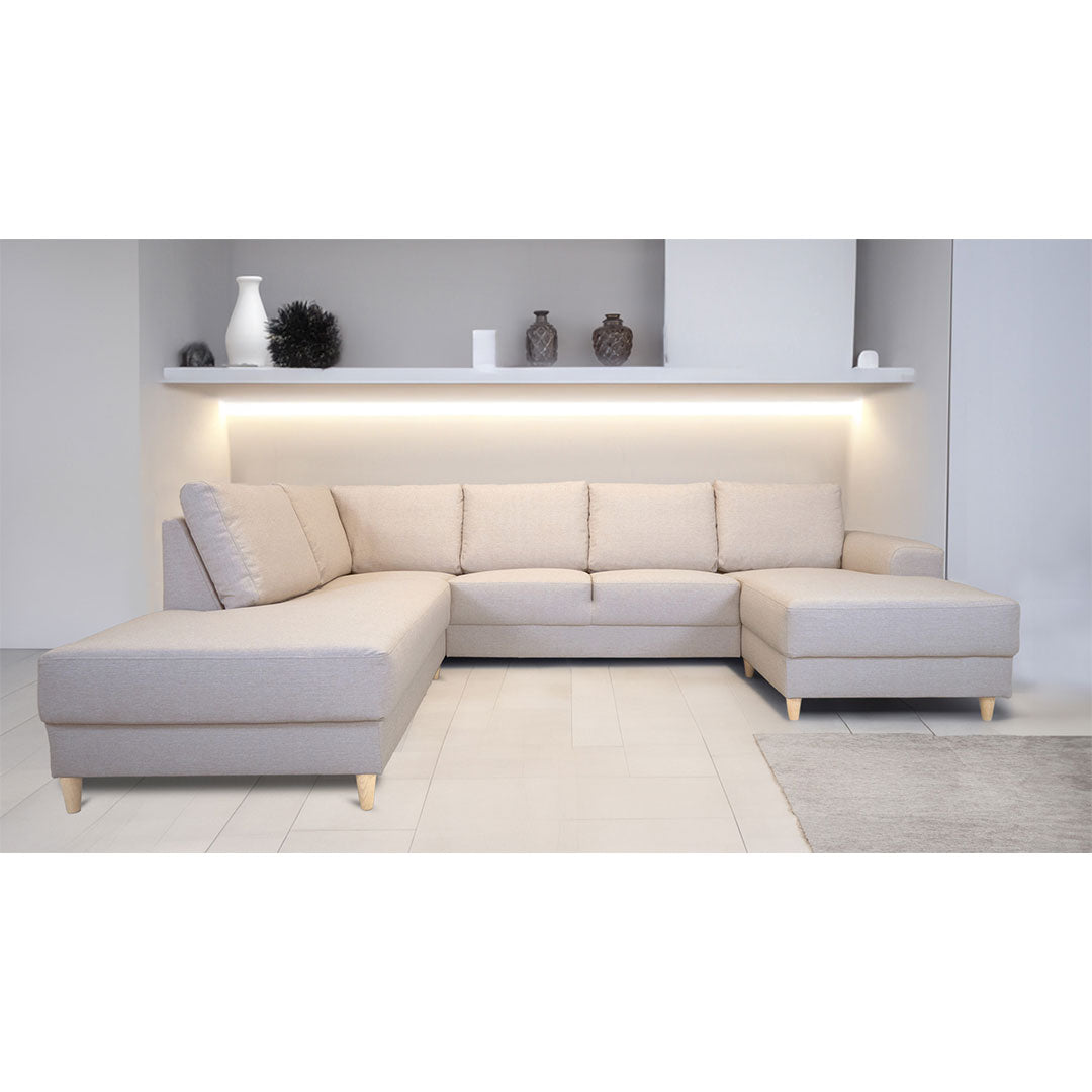 Toronto sofa venstrevendt 288 x 82 cm i beige
