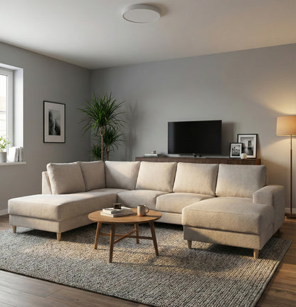 Toronto sofa venstrevendt 288 x 82 cm i beige
