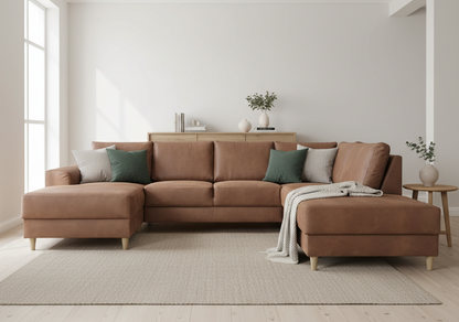 Toronto sofa højrevendt 288 x 82 cm i cognac