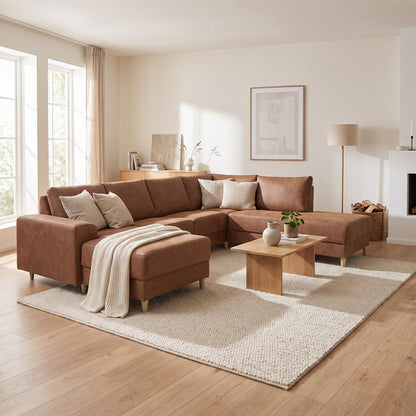 Toronto sofa højrevendt 288 x 82 cm i cognac