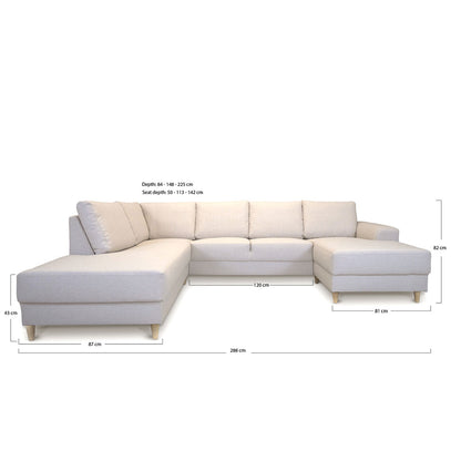 Toronto sofa venstrevendt 288 x 82 cm i cognac