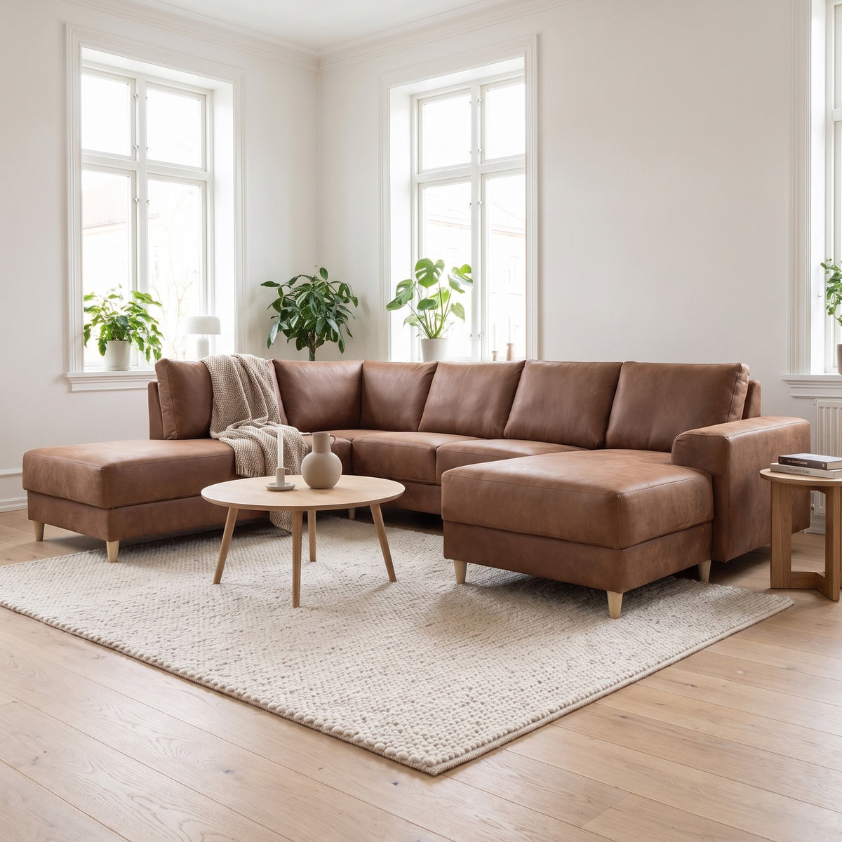 Toronto sofa venstrevendt 288 x 82 cm i cognac
