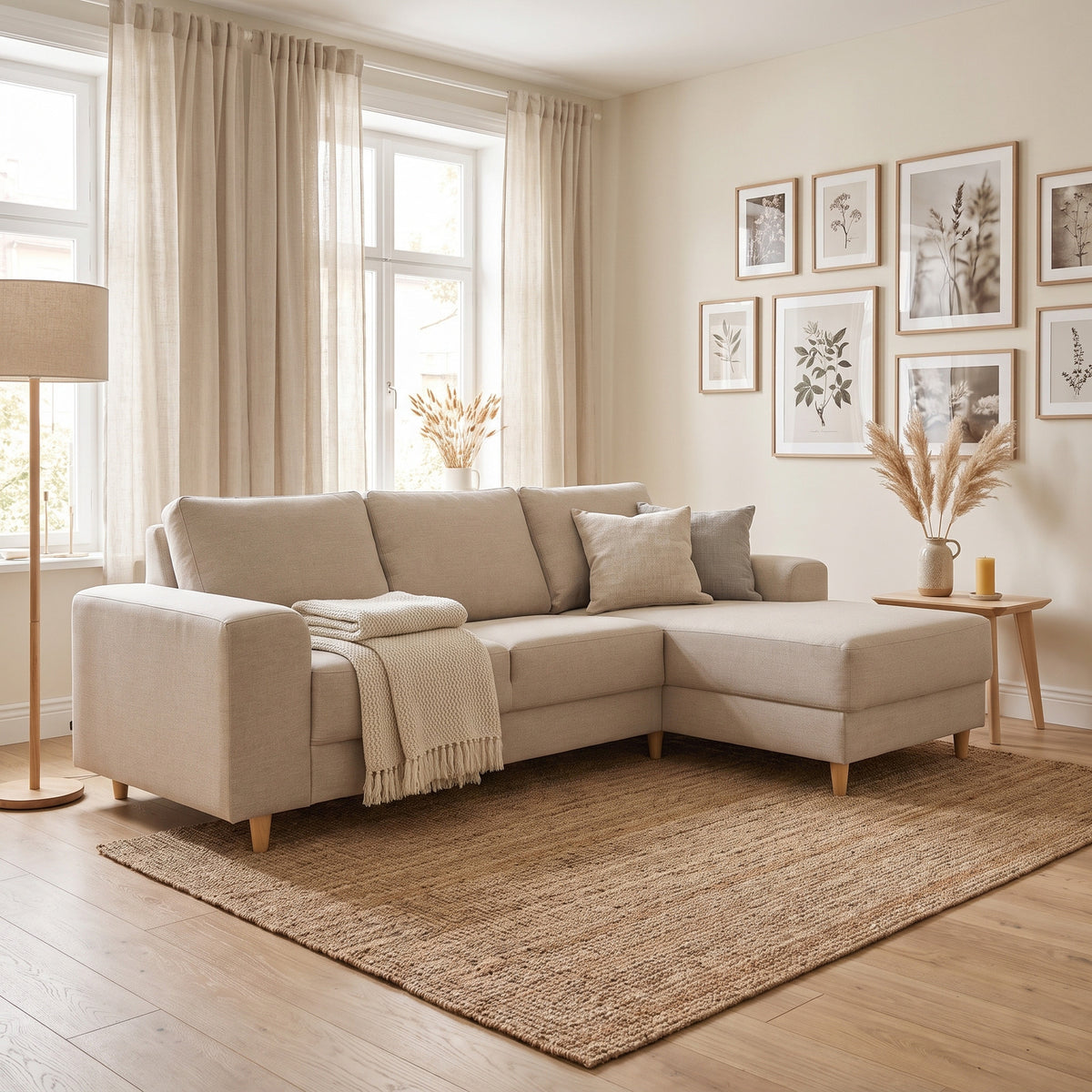 Toronto sofa med chaiselong højrevendt 222 x 82 cm
