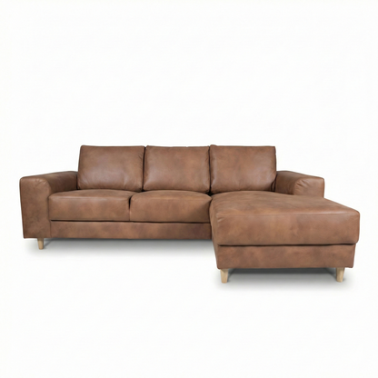 Toronto sofa med chaiselong højrevendt 222 x 82 cm i cognac