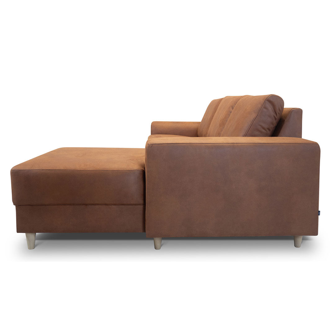 Toronto sofa med chaiselong højrevendt 222 x 82 cm i cognac