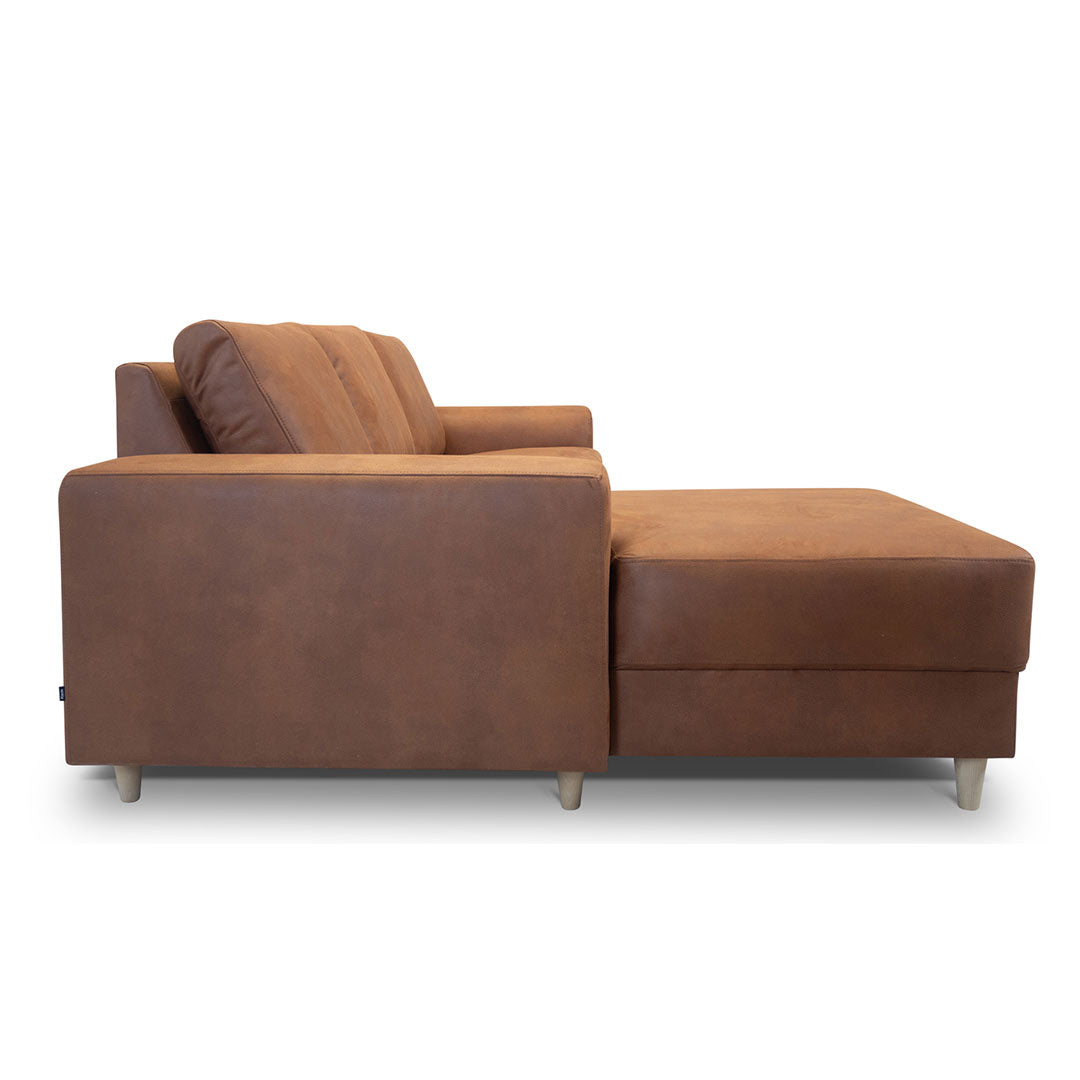Toronto sofa med chaiselong venstrevendt 222 x 82 cm i cognac
