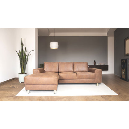 Toronto sofa med chaiselong venstrevendt 222 x 82 cm i cognac
