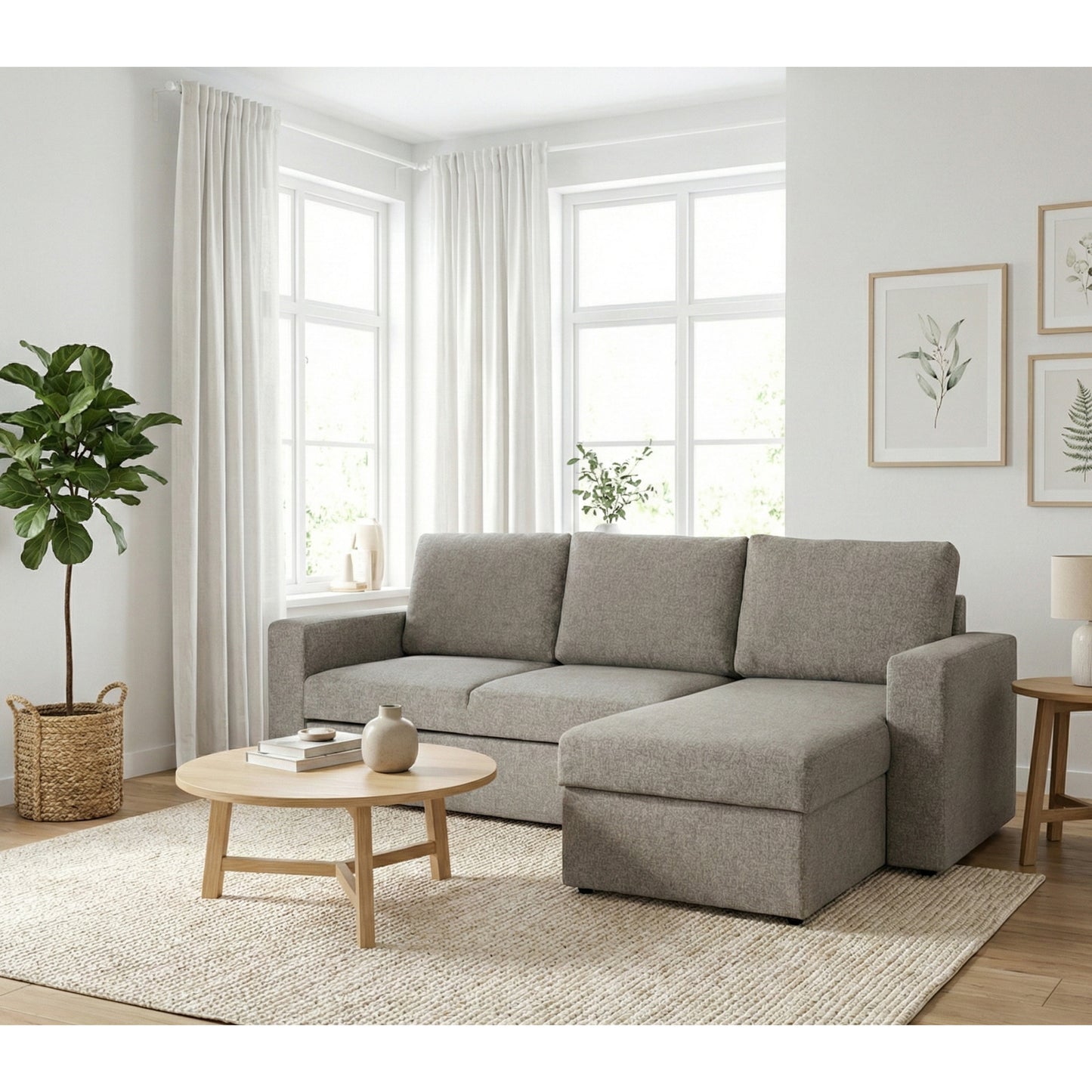 Antwerpen hjørnesovesofa med opbevaring venstrevendt 230 x 87 cm