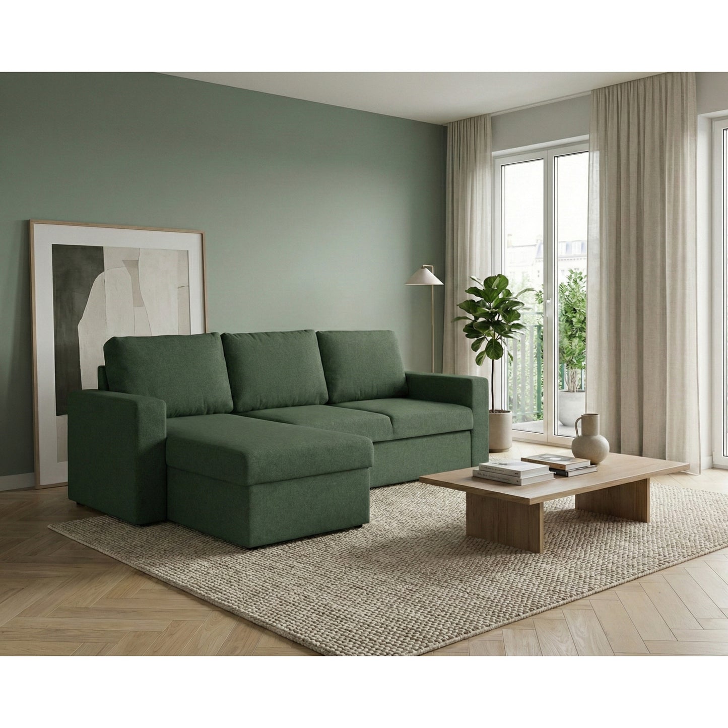 Antwerpen hjørnesovesofa med opbevaring venstrevendt 230 x 87 cm