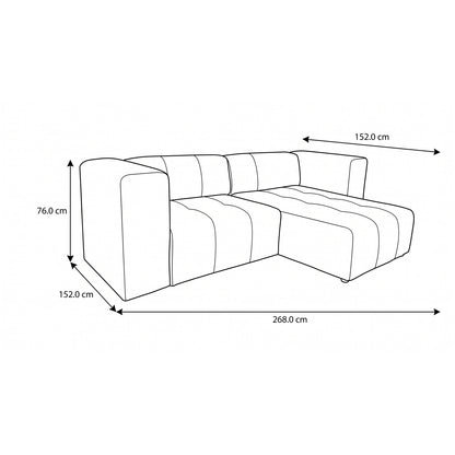 Lille sofa med chaiselong venstrevendt 268 x 76 cm