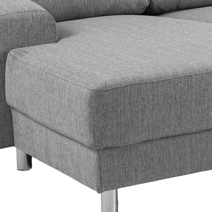 Milano hjørnesofa med chaiselong højrevendt 287 x 80 cm i lysegrå
